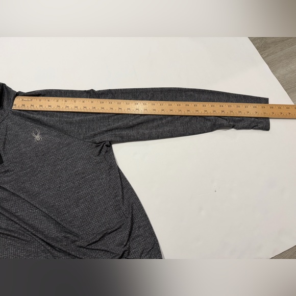 Spyder Active Men's Size L Long Sleeve Performance 1/4 Zip Pullover Shirt Gray - Picture 7 of 13